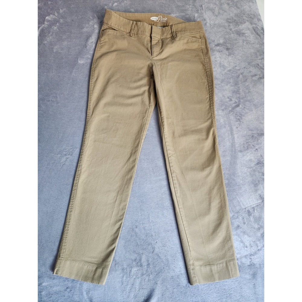 Old Navy Pixie Straight Pants Womens 6 High Rise Ankle Khaki Preppy Classy Chic